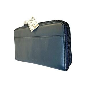 Vintage Mundi Genuine Leather Womens Black Wallet NWT